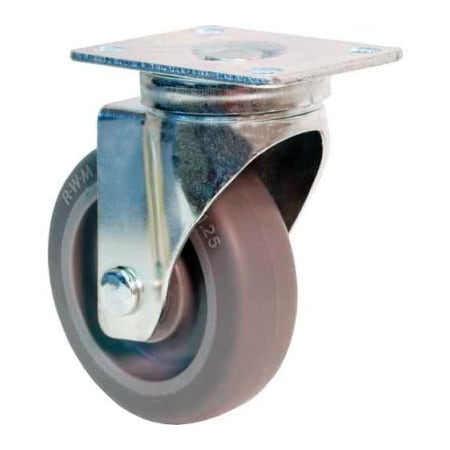 Rwm Casters 27 Series VersaTrac 3in Hard Rubber Wheel Swivel Caster - 27-HRO-0312-S